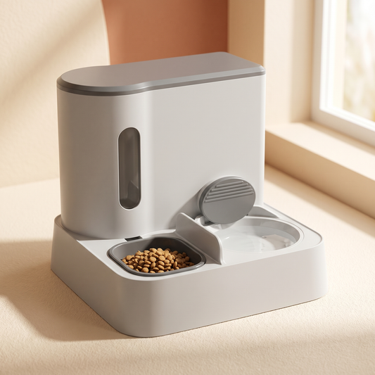Automatic Pet Feeder & Water Dispenser — Dual Bowl