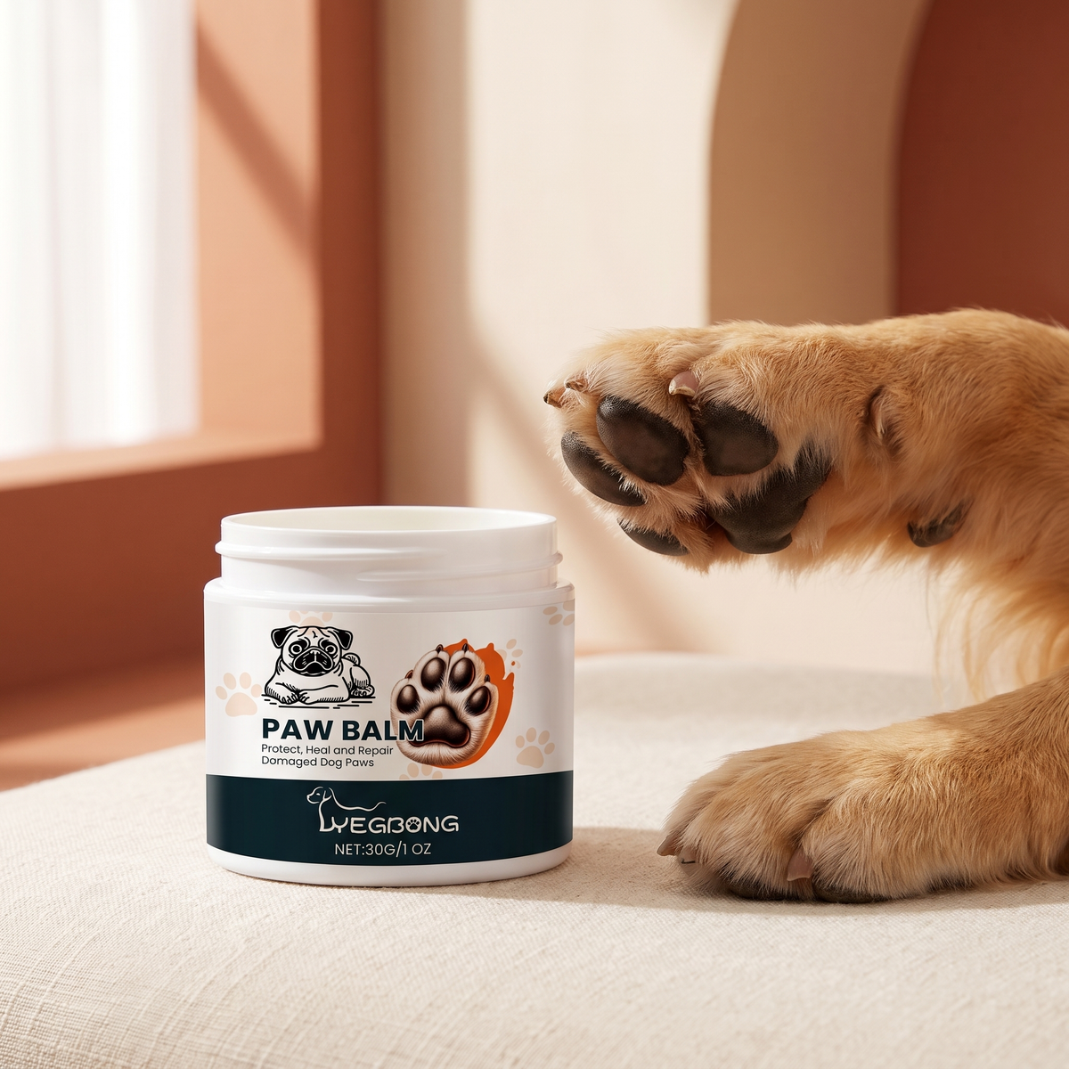 Soothing Paw Balm — Nourishing Relief for Dry, Cracked Paws